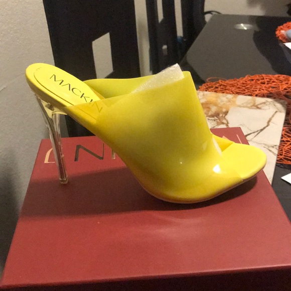 Shoes - Yellow lucid clear slide heel